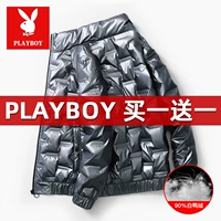 Playboy, глянцевый пуховик, бархатная куртка, 2021 года, увеличенная толщина, большой размер, утиный пух