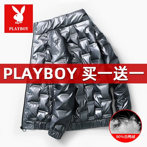 Playboy, глянцевый пуховик, бархатная куртка, 2021 года, увеличенная толщина, большой размер, утиный пух