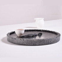 Small Wujin Stone tea tray tea table household tea round drainage stone Tea Sea Japanese kung fu tea set dry bubble table