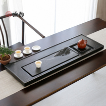 Manual Engraving High-end Drainage New Chinese Tea Tray Stone Tray Office Integrated Light Lavish Modern Tea Tea Table Tea Table