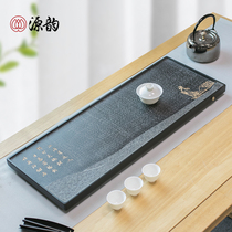 Source rhyme natural urkin stone tea tray hand engraving stone tea table drain home minimalist stone tea sea tea set