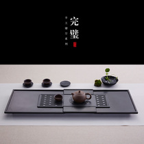 Yuanyun Stone tea tray small large stone kung fu tea set black black black gold stone natural drainage hollow tea table Tea Sea