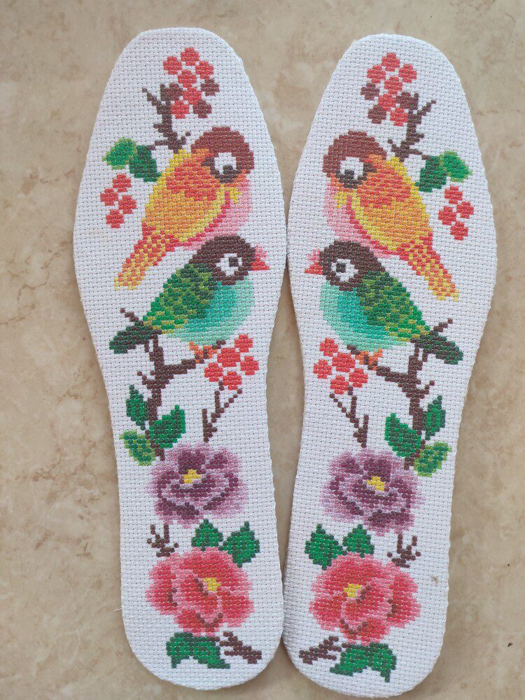 Pure cotton cloth pure handmade 6 layers printed insole embroidery embroidered cross embroidered semi-finished 6 double no wiring-Taobao