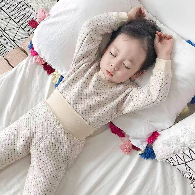 (Qiaojia) Autumn and winter new boys and girls Japanese style plus cotton thickened cotton underwear children's warm clothes