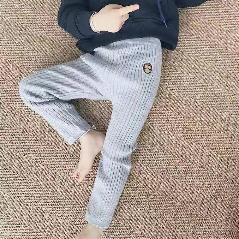 (Joe's) Autumn and Winter New Products Boys and Girls Rabbit Cashmere Core Yarn Knitted High Elastic Leggings Children's Wool Pants