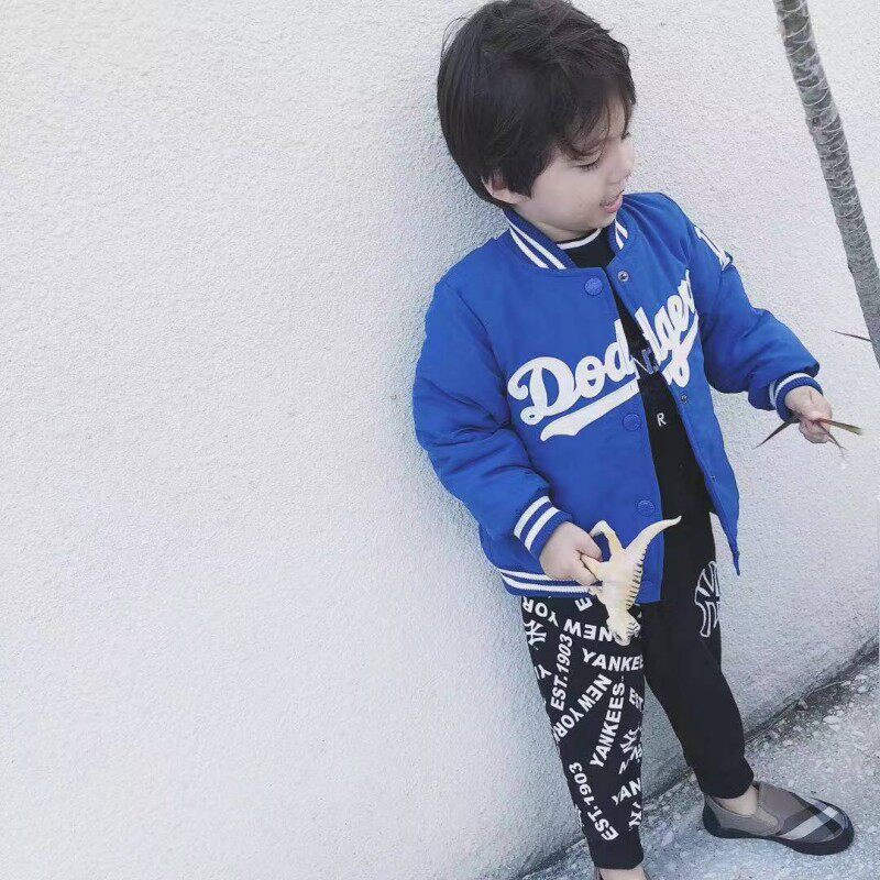 Jo Pao Family Autumn Winter New Products Male and female Letters Embroidered Cloth Stickup Cotton Picker car jacket plus suede Harun pants