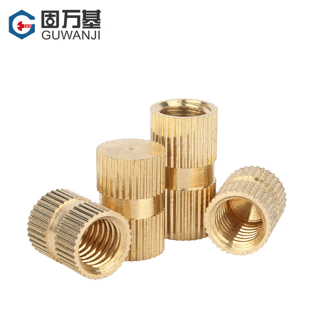 Blind hole single-pass copper flower nut B-type copper knurled nut copper inlay copper embedded part screw cap M3M4M5M6M8