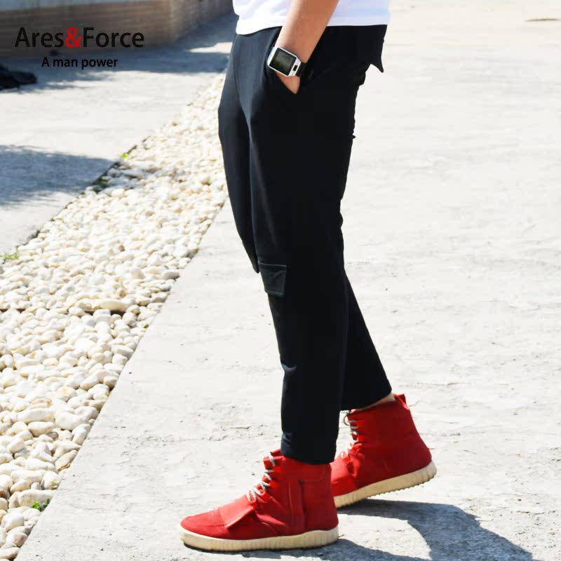 Ares & Force Tide Cards Big Size Men's Fashion Chubby Pants 90% Pants Male size casual pants GFat plus David pants