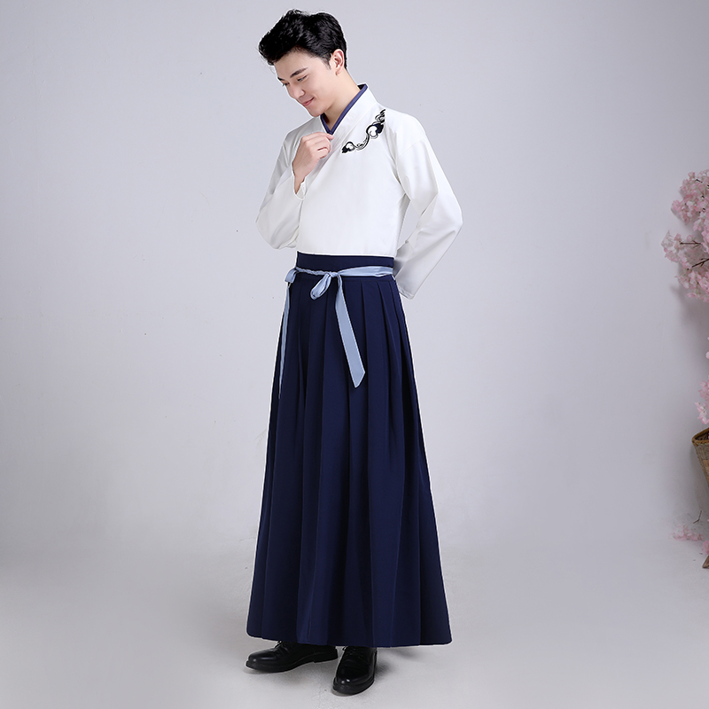 Chushan cổ váy của nam giới mùa thu váy cải thiện đẹp trai Han quần áo chảy sinh viên gió của Trung Quốc trong khuôn viên trường gió cổ áo hàng ngày