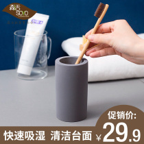 Electric toothbrush holder Punch-free toilet bathroom shelf Ceramic brushing cup Washing set Toothpaste suction rack