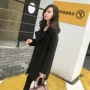 Áo chống mùa đông 2018 áo khoác len cashmere màu đen mới mùa đông dành cho nữ áo len cardigan