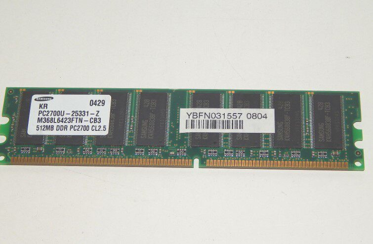 Samsung M368L6423FTN-CB3 PC2700U-25331Z 512MB DDR 333 CL2 5 memory