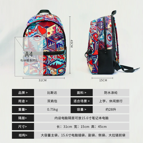 Оригинальные комиксы, высокий ранец, сумка через плечо, рюкзак для путешествий, ноутбук, 15.6 дюймов