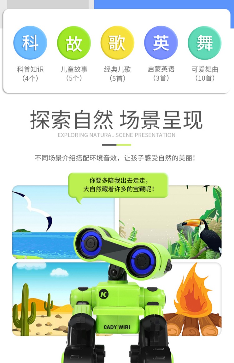 Robot thông minh lập trình đối thoại bằng giọng nói tương tác giáo dục sớm học tập 4 ~ 7 tuổi xe ô tô điều khiển từ xa