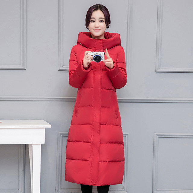 Winter women's cotton-padded clothes, women's winter clothes, new coats, Korean version, mid-length, over-the-knee down, anti-season cotton-padded jacket thickened