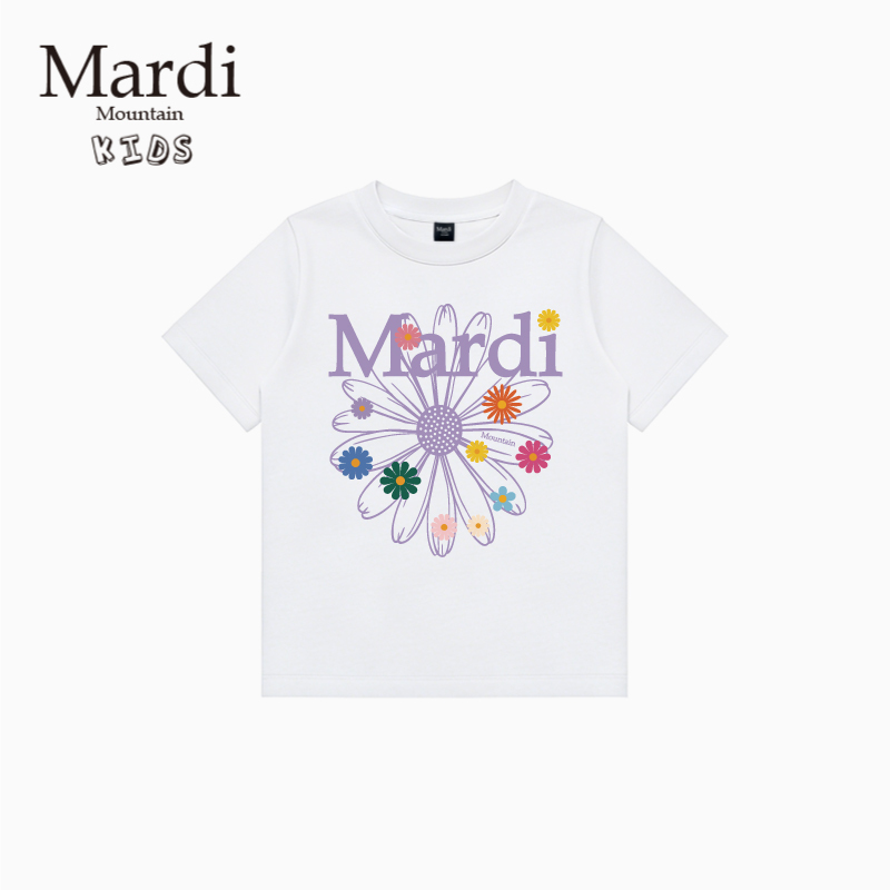 Korean New Mardi Mountain Unisex Children's Clothing 2026 Summer Short-Sleeved Printed Cotton T-Shirt Korean New Mardi Mountain Unisex Children's Clothing 2026 Summer Short-Sleeved Printed Cotton T-Shirt