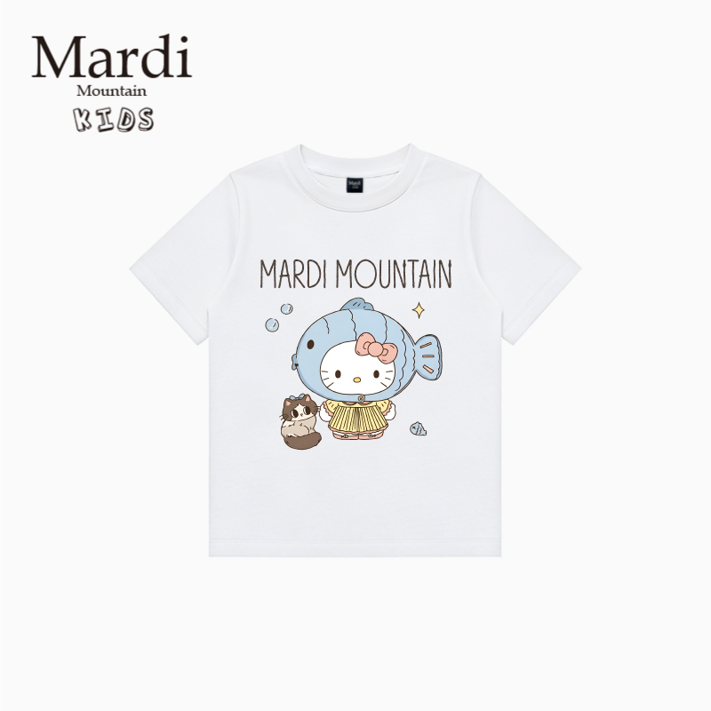 Korean New Mardi Mountain Unisex Children's Clothing 2026 Summer Short-Sleeved Printed Cotton T-Shirt Korean New Mardi Mountain Unisex Children's Clothing 2026 Summer Short-Sleeved Printed Cotton T-Shirt