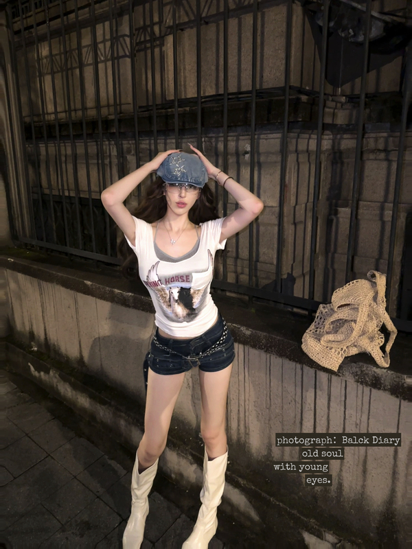 Black Diary｜"Rebel Angel" Original Design Y2K Retro Asian Angel Wings Hot Girl Outfit