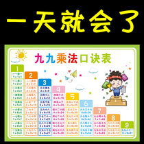 Second grade jiu jiu multiplication table wall stickers and a full set of mathematical addition and subtraction multiplication and division of kou jue children exercises every day