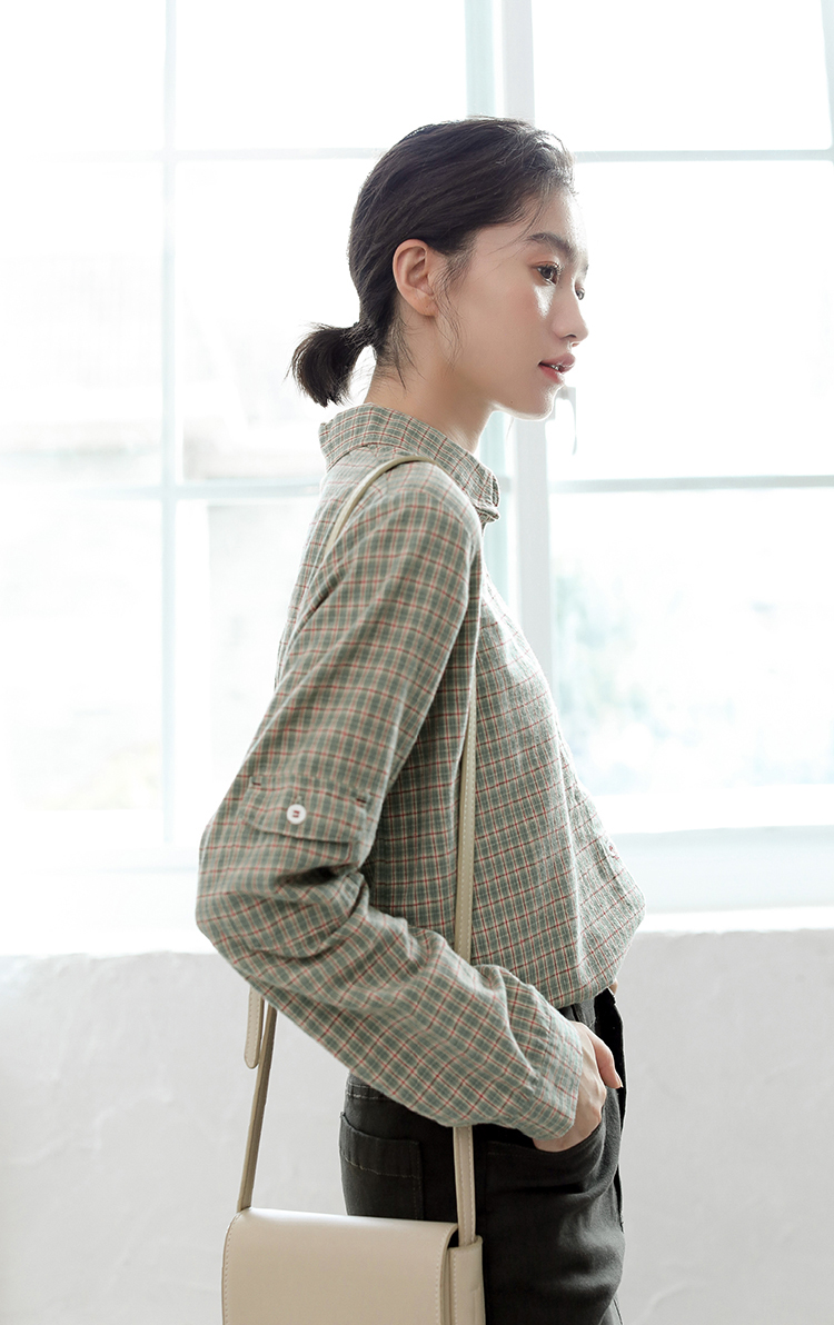 Đầm xòe / Chic retro áo sơ mi dài tay kẻ sọc kiểu nữ 2018 thu đông mới / gạo nếp bạn không nở áo sơ mi cộc tay