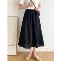 Wind footprints Skirt Hem Small Pleats Half Body Dress Woman Spring Pure Cotton Umbrella Dress 2022 New Sticky Rice You Do Nt Bloom