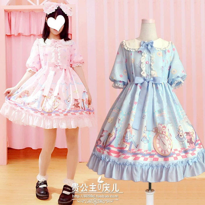 Cô gái Nhật Bản cảm thấy mùa hè mềm mại dễ thương dễ thương liti Alice cung điện công chúa op búp bê bong bóng tay áo ngắn - Sản phẩm HOT