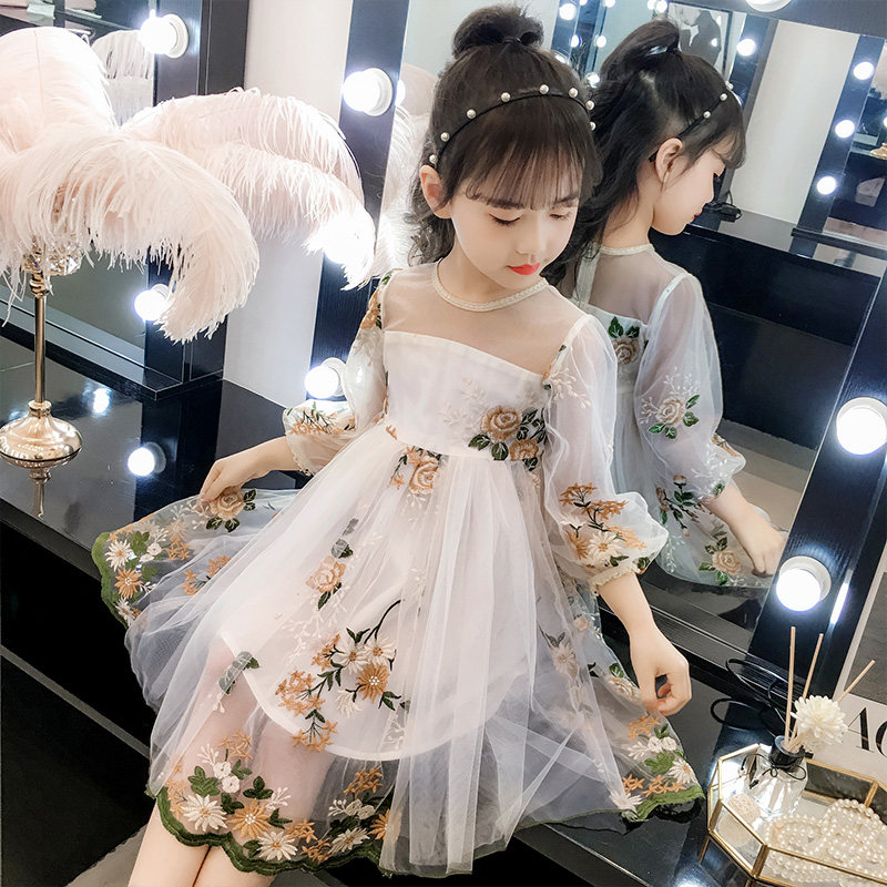 NEXT LONG girl girl summer dress trendy foreign dress 2022 Summer new a character dress girl foreign princess dress