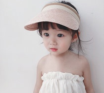 Baby hat childrens sun hat sun hat boy sunscreen straw hat childrens empty top hat female baby cool hat summer tide