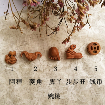 Old peach wood accessories ornaments DIY pendant baby safety evil pin handmade bracelet material anklet