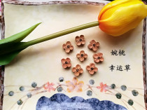 Peach Wood Feicheng carving accessories evil pendant accessories handicraft jewelry DIY woven Clover Clover