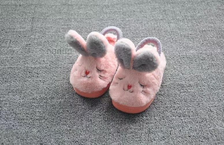Pantoufles enfants en suède pour hiver - semelle caoutchouc - Ref 1009458 Image 17