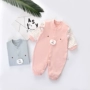 Quần áo trẻ em cotton mùa xuân và mùa thu nam nữ quần áo em bé quần áo mùa đông ra quần áo sơ sinh 0-3 tháng 6 áo khoác dày cho bé mùa đông