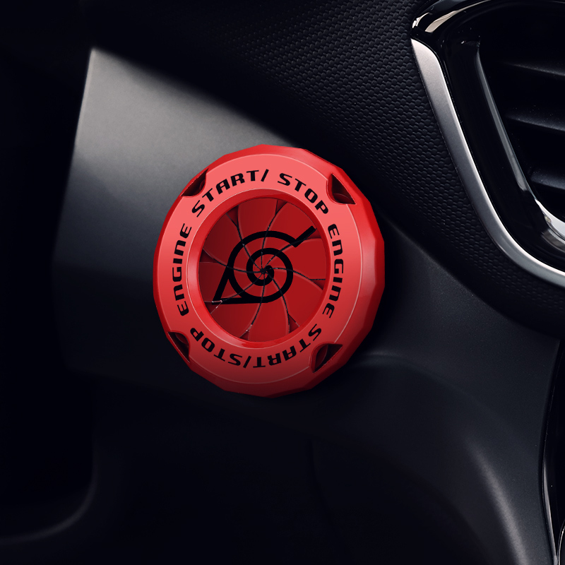 Naruto Car and Motorcycle One-Touch Start Decorative Sticker Protective Cover Naruto Three-Leaf Sharingan Logo