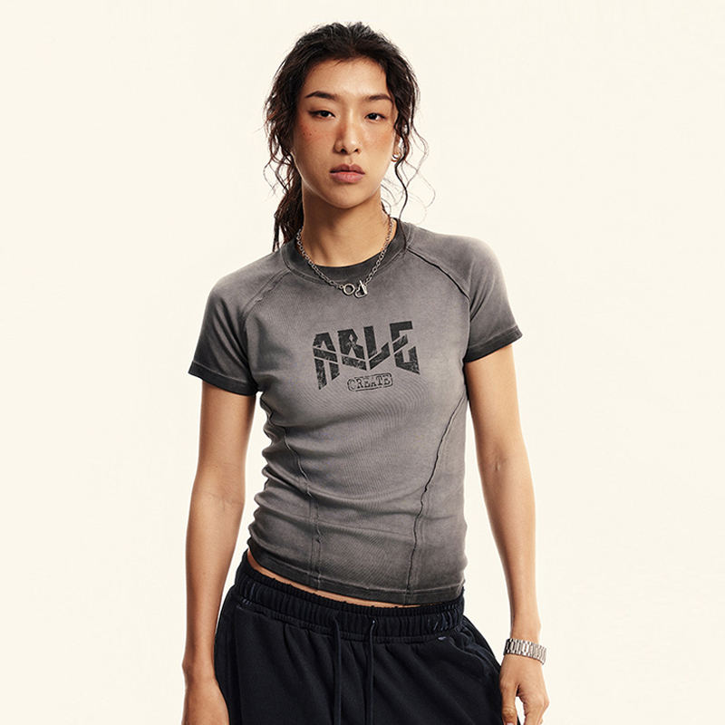 Wassup Official Store American-Style Short-Sleeved T-Shirt for Women, New Summer Style, Regular Shoulder, Washed Vintage, Hot Girl Street Dance Top