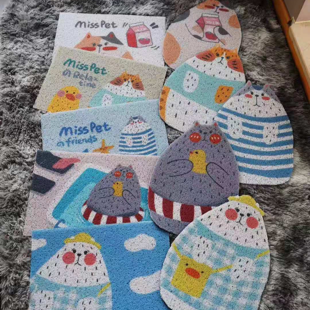 MADAMA CAT Japanese comic style kawaii cat sand control mat paw pad oversized cat litter mat