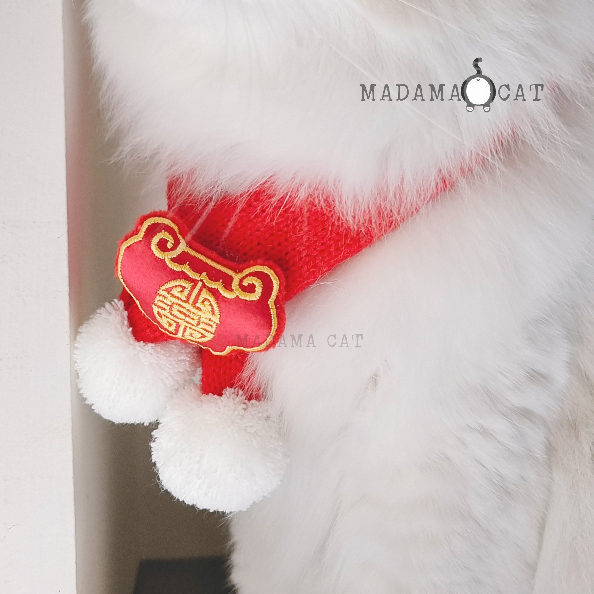MADAMA CAT Yingying New Year's Meng Meng Scarf ~ Cat pets Spring Festival Festive Blessing Fur Thread Knit Tiger Year Scarves