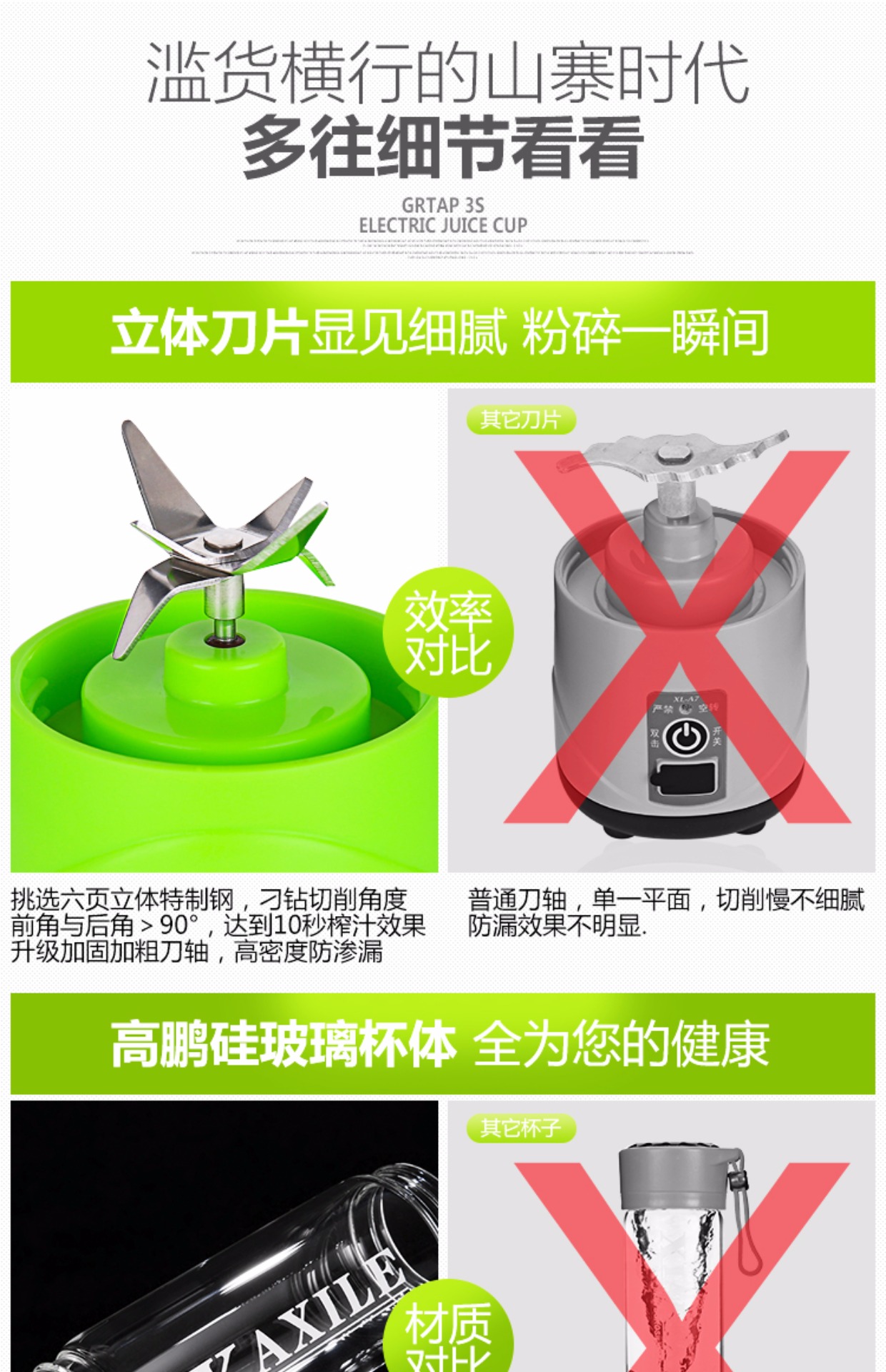 máy xay cua đồng Amare cốc nước trái cây tốt hộ gia đình điện mini cốc nước trái cây cầm tay có thể sạc lại đa chức năng máy ép trái cây nhỏ máy ép trái cây philips
