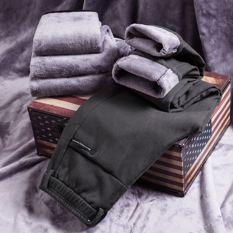 Quần nhung nam cộng với quần nhung cotton mùa đông quần tây âu
