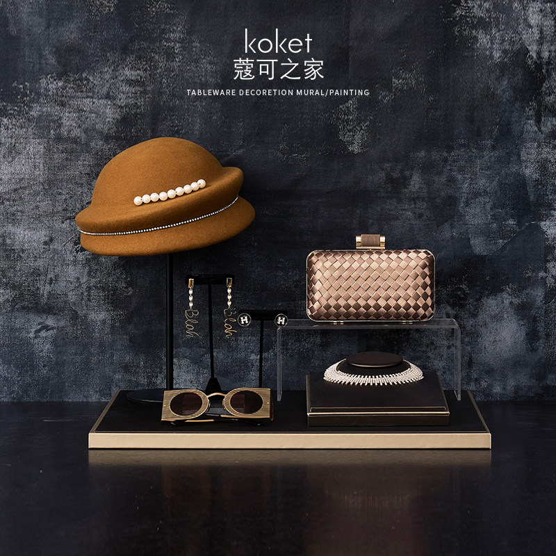 Koket Koket European-style model room cloakroom decoration set soft decoration hat bag necklace props decoration