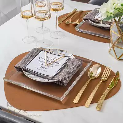 koket can Model Room dinner plate tableware shaped Brown geometric Western dinner plate hotel table setting set