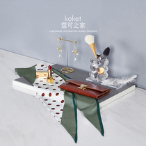 Koket can modern simple model room cloakroom decoration decoration exhibition hall table pad silk scarf makeup brush