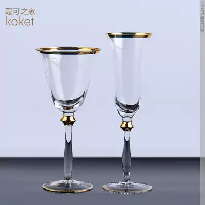 Koket Coe European imported creative fine gilt wine champagne glass model room banquet table wine wine