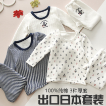 Autumn and winter childrens clothing male baby long sleeve trousers cotton autumn clothing trousers childrens underwear thickened home clothing pajamas