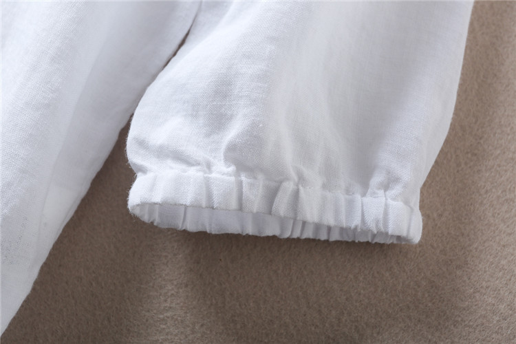 Mùa xuân 2019 mới của phụ nữ văn học áo sơ mi cotton và lanh thời trang Hàn Quốc lỏng lẻo áo sơ mi dài tay giản dị - Áo sơ mi áo sơ mi họa tiết