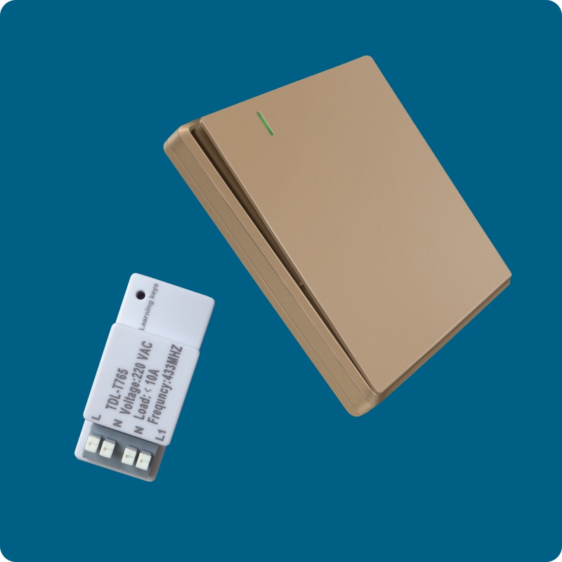 Tuodi wireless remote control switch panel 86 single-on wiring-free 220v random stickers old lights modified remote control
