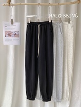 HALO BBING spring and summer casual tie Pants Sweatpants home out high waist slim pants women