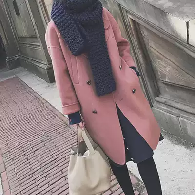 Winter 2021 New wool coat long version cashmere winter woolen coat double-sided woolen coat thick Joker