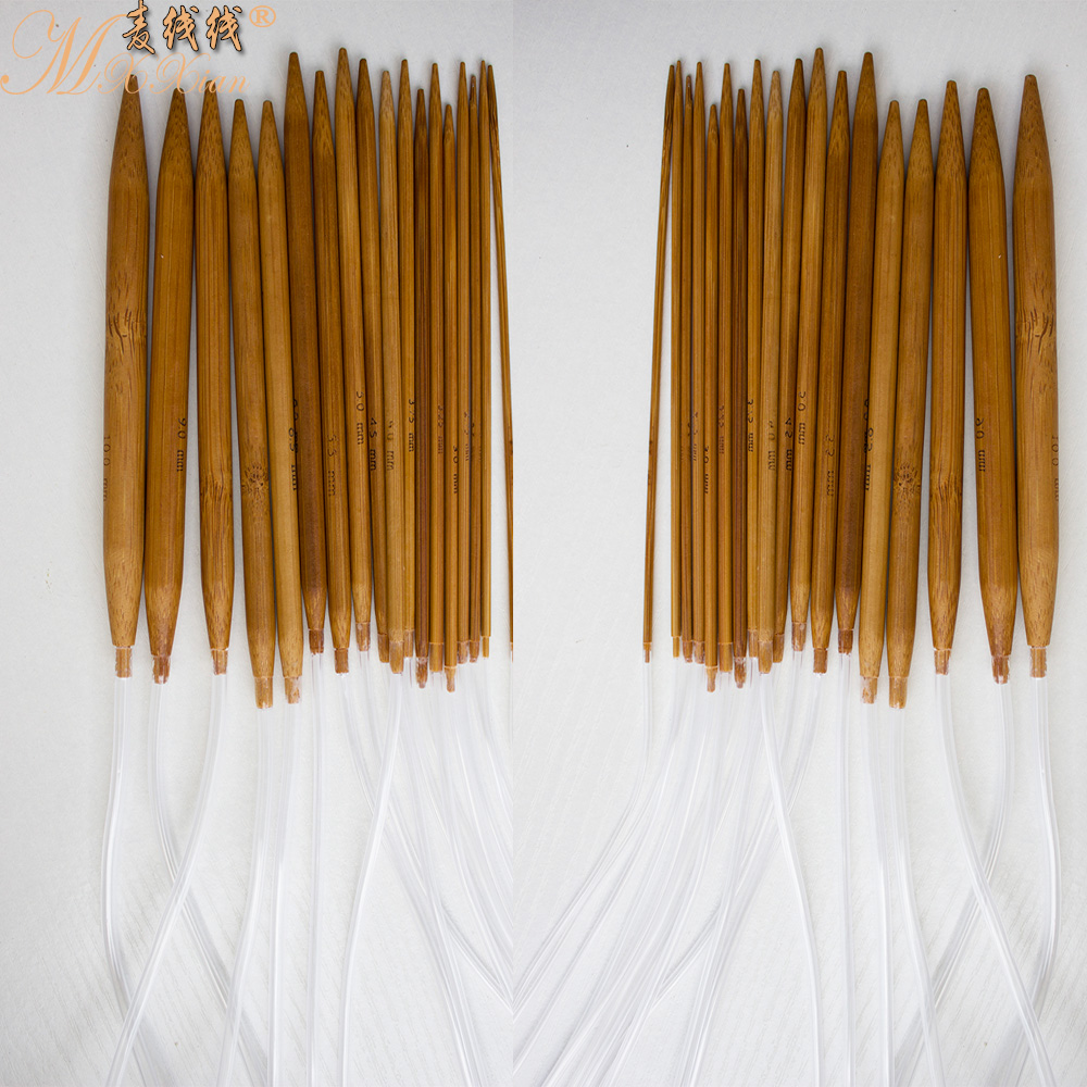 A full set of 18 carbonized ring needles, bamboo sweater needles, thin and thick wool needles, set of knitting tools
