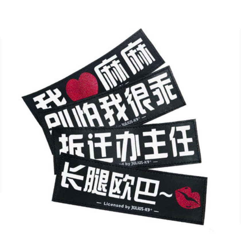 Shiba Inu hee hee European imported JULIUS-K9 chest back luminous magic sticker DIY private personality original custom