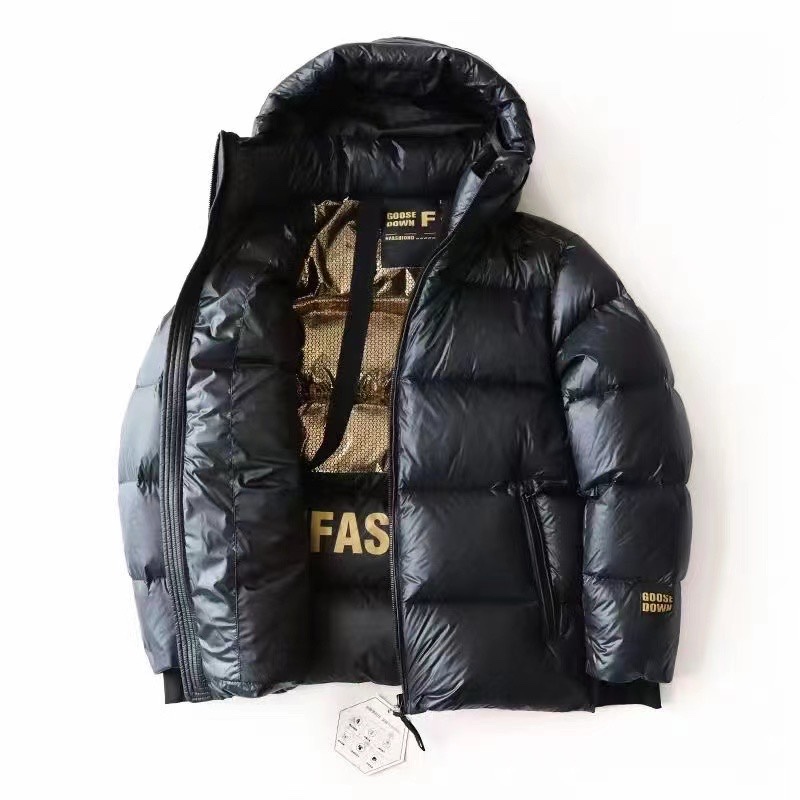 High-End Black Couple's Style 90 White Goose down Jacket High-End Black Couple's Style 90 White Goose down Jacket